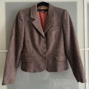 Beautiful Vintage Herringbone Blazer 100% wool shell